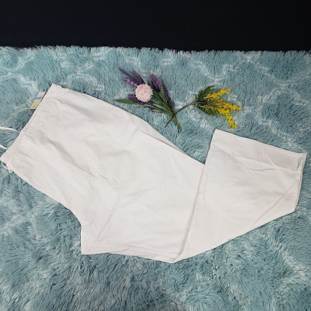 HAPPY CODE White Scrubs Pants Size 5X